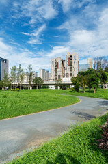 walkway in the modern city