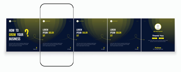 Editable social media carousel post template set or microblog templates for Instagram social media posts. carousel social media template minimalist design for linkedin carousel banner. © Tarek Digital