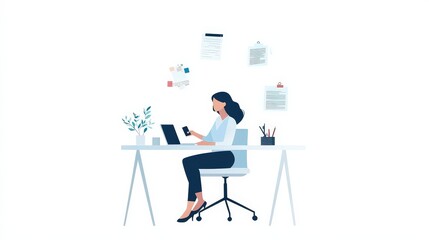 Engaging Female Professional in Video Call Meeting