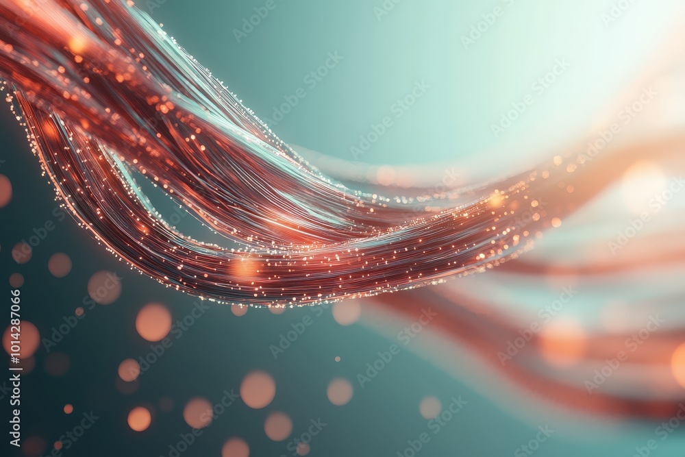 Poster abstract wave with lights and blur effect