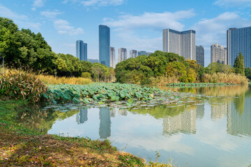 Lakeside modern office building in China