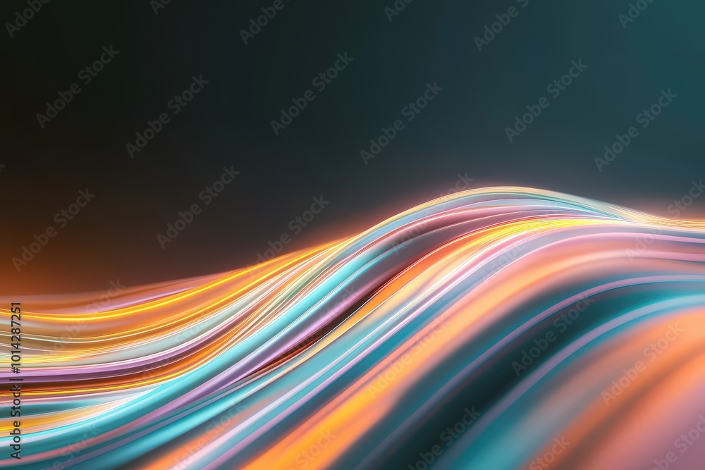 Poster soft illuminated curved patterns and textures