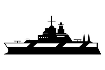 Battleship | vector silhouette illustration on white background