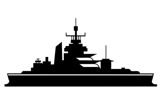 recommend clip art: Battleship | vector silhouette illustration on white background