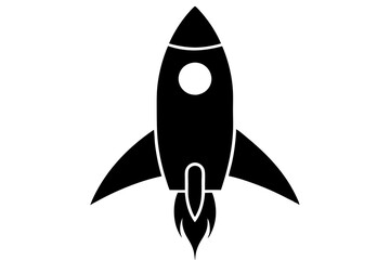 rocket  silhouette vector icon style white background