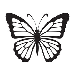Butterfly silhouettes vector illustration isolated on white background	