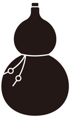 Chinese New Year gourd silhouette vector