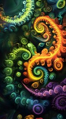 An illusion concept image designed with vibrant colors and intricate patterns. The playful use of shapes and hues creates a visually captivating scene, blurring the line between reality and perception