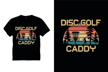 Disc golf caddy Typography golf t-shirt design, Retro golf t-shirt design