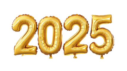 Celebrate the Glamorous Arrival of 2025 with Shiny Golden Balloons and Joyful Festivities