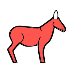 donkey animal line icon vector. donkey animal sign. isolated symbol illustration