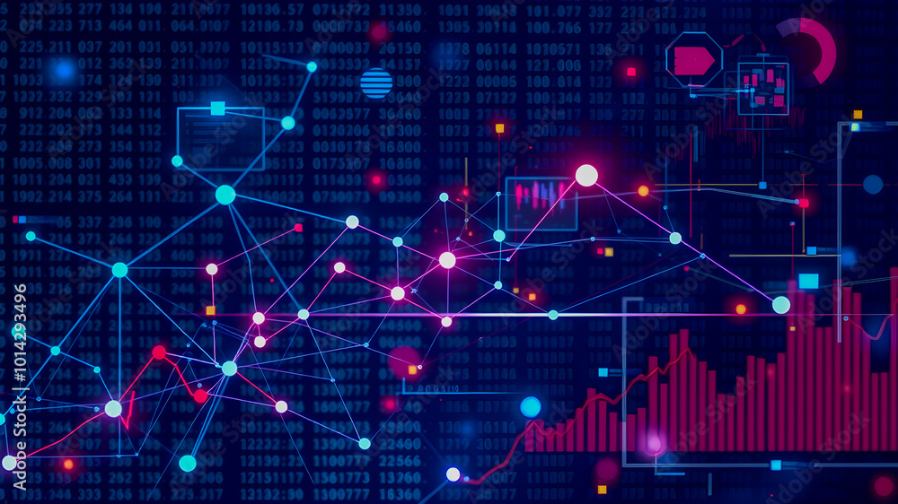 Poster abstract technology background. big data visualization. graphic concept for your design
