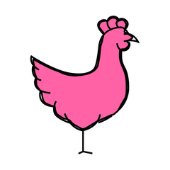 chicken farm bird line icon vector. chicken farm bird sign. isolated symbol illustration