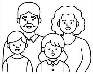 Family with grandparents. parent and children. family of four. EPS 10.