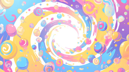 Spiraling Candy Swirls in Bright Colors