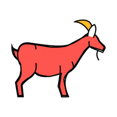 goat farm animal line icon vector. goat farm animal sign. isolated symbol illustration