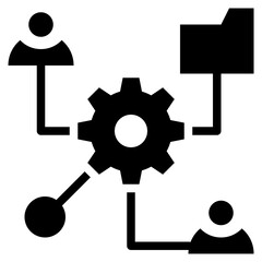 prople network group online connection solid glyph