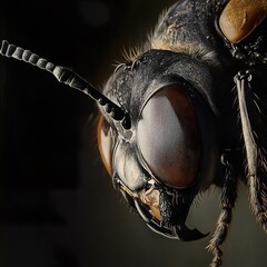 Macro Photography of an Insect's Face