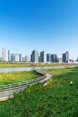 Naklejka premium Urban Scenery of Nanchang New District,jiangxi,china