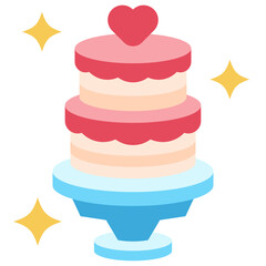 Wedding Cake Flat Icon