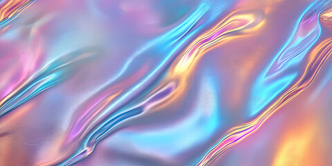 Fototapeta premium Holographic iridescent background design, multi colors vibrant digital graphic resource backdrop, iridescent luminous illustration