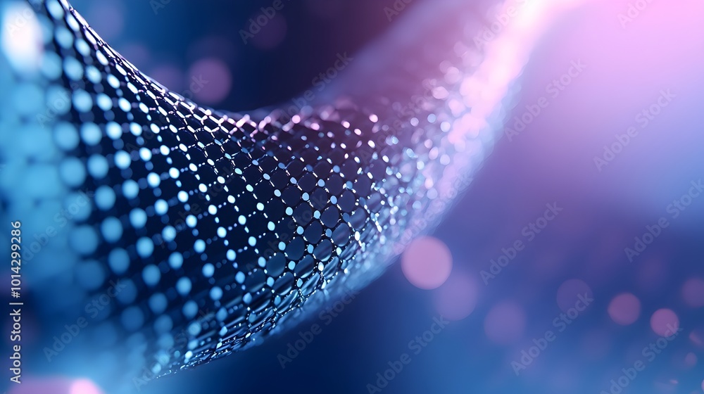 Poster futuristic metallic helix design - captivating dynamic movement with reflective surfaces in a sci-fi