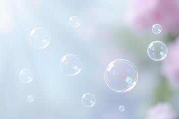 Soft Iridescent Soap Bubbles.generative AI