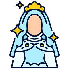 Hijab Dress Filled Line Icon