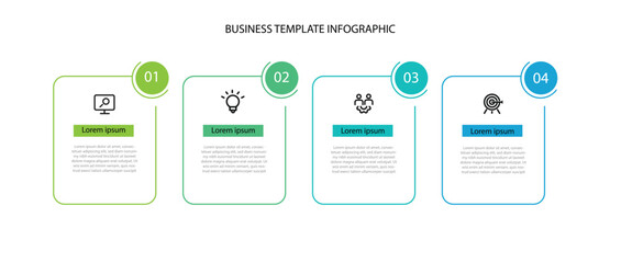 4 step columns infographic template vector element