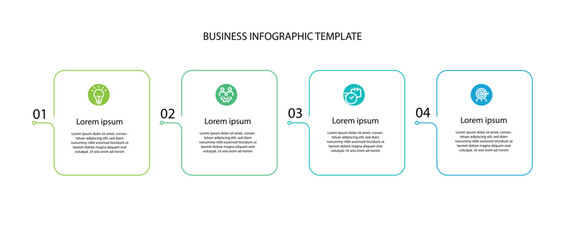 Business infographic template vector element with 4 step columns suitable for business information and web presentation