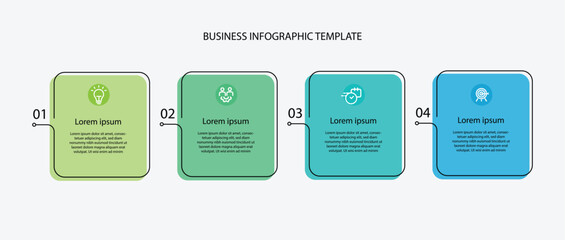 Design template infographic vector element with four step columns suitable for business information and web presentation