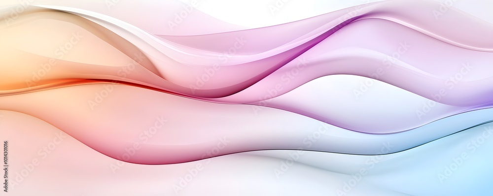Poster elegant fluid waves wallpaper - modern abstract design with glossy texture and soft hues for minimal