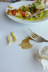 Spilled sauce and a messy table at the restaurant highlighted its cleanliness problems