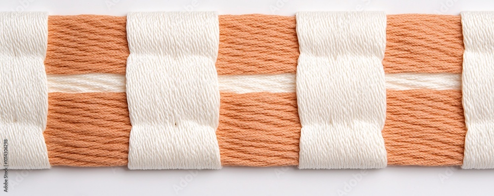 Poster elegant burnt orange and cream canvas - modern weaving patterns with contrasting textures for a fres