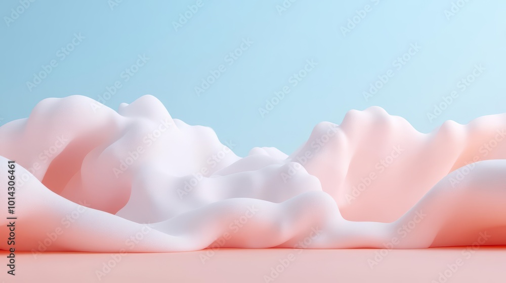 Poster soft, abstract shapes flow gently across the surface, creating a serene and calming aesthetic in pas