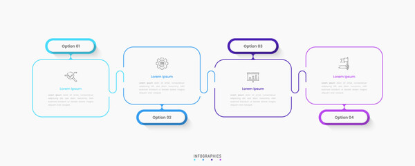 Vector Infographic label design template with icons and 4 options or steps. Can be used for process diagram, presentations, workflow layout, banner, flow chart, info graph.