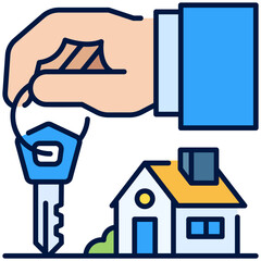 Naklejka premium House Handover Filled Line Icon