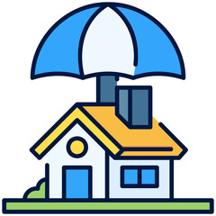 house insurance Filled Line Icon