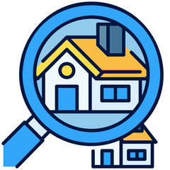 magnifying glass Filled Line Icon