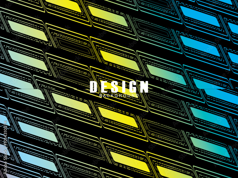 Fototapete futuristic abstract technology gradient shine with modern grid pattern black background. vector mini