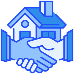 agreement Blue Filled Line Icon