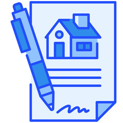 house contract Blue Filled Line Icon