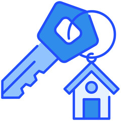 house key Blue Filled Line Icon