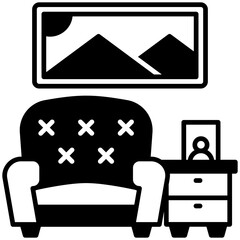 living room Black Fill Icon