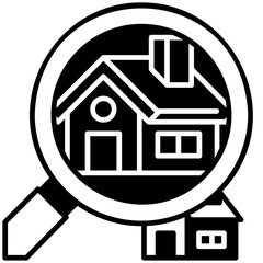 magnifying glass Black Fill Icon
