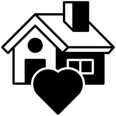 Home Love Black Fill Icon