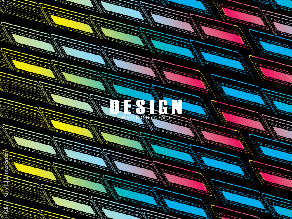 Fototapete futuristic abstract technology gradient shine with modern grid pattern black background. vector mini