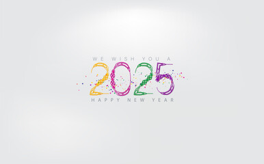 Colorful wallpaper celebrating Happy New Year 2025, featuring vibrant designs and festive elements for a joyful atmosphere