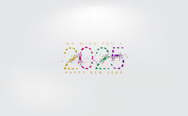 Colorful wallpaper celebrating Happy New Year 2025, featuring vibrant designs and festive elements for a joyful atmosphere