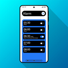Set alarm mobile application concept design